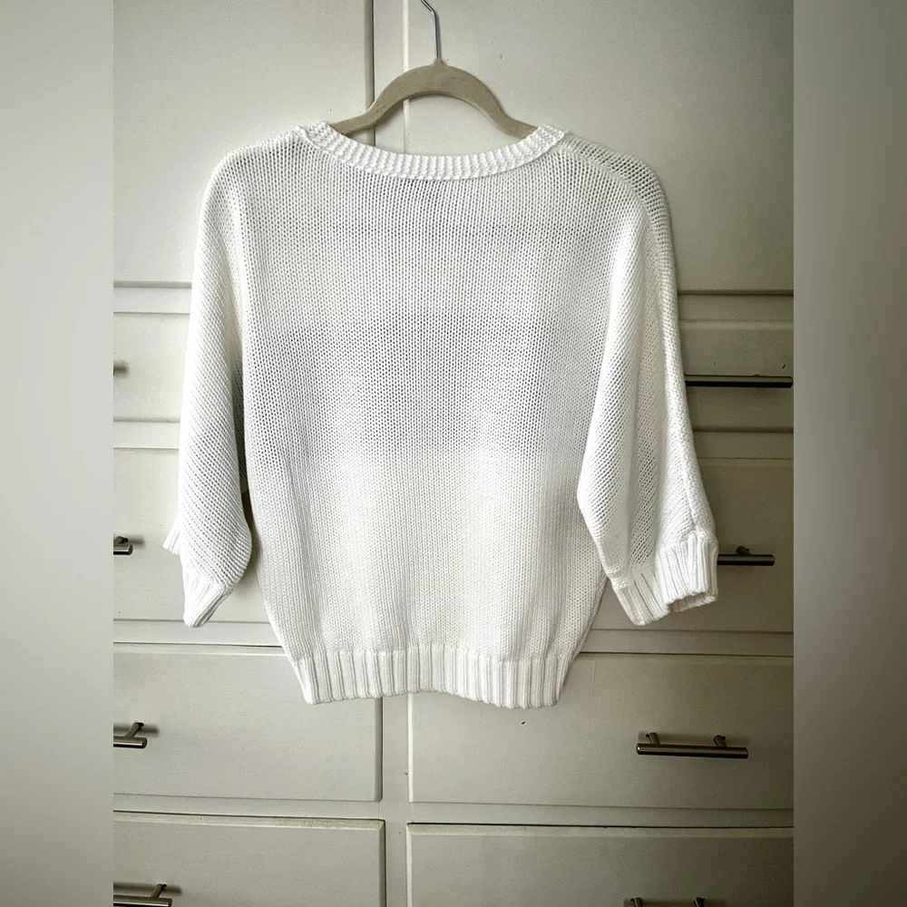 🆕 Worth cotton color block sweaterer in black and white size small - Picture 2 of 7